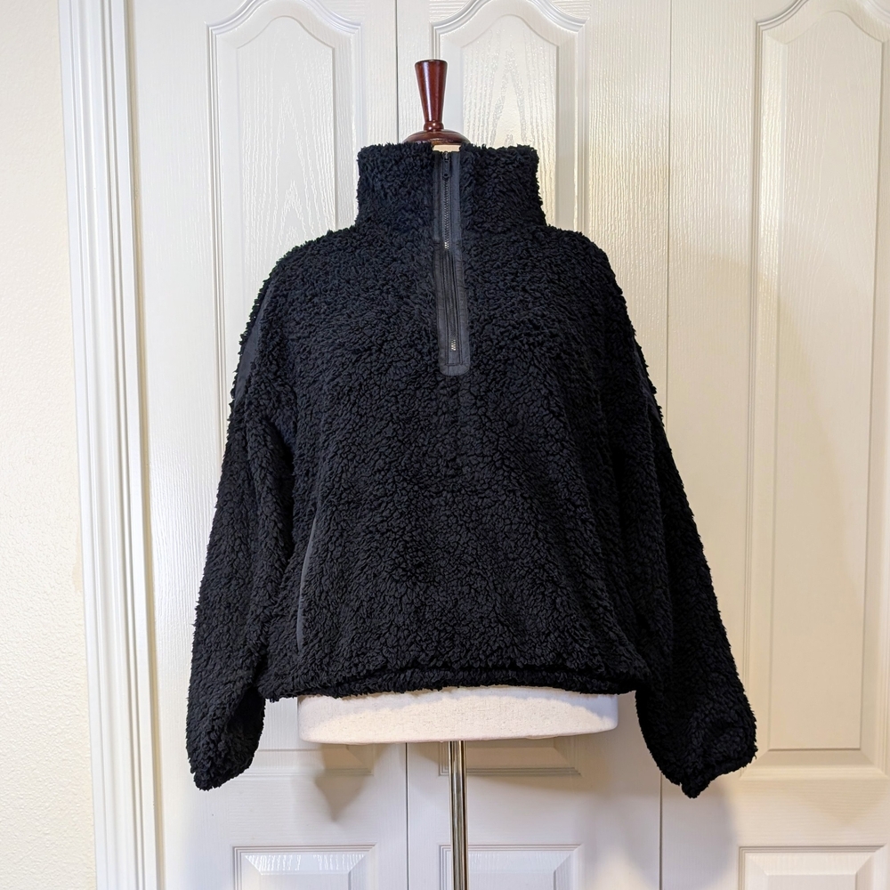 Athleta Cloud Fleece Sweatshirt | Black | NWT | XL - Picture 3 of 7